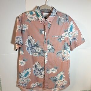 Sunrise Kingdom, Floral Short Sleeve Men's Shirt, SizeM